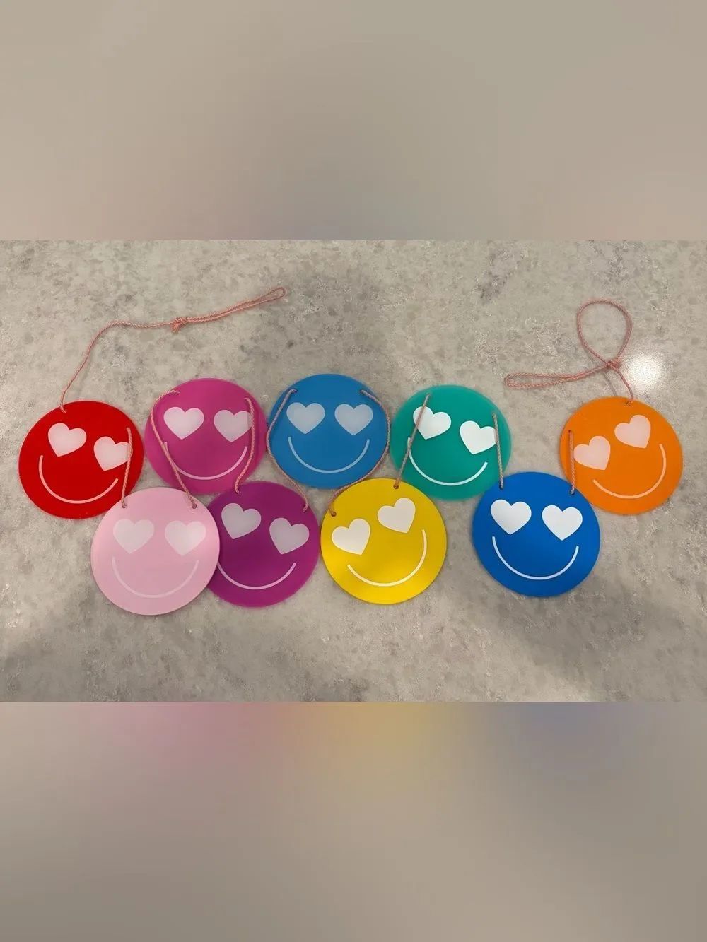 Rainbow Smiley Face Party Garland - 6ft